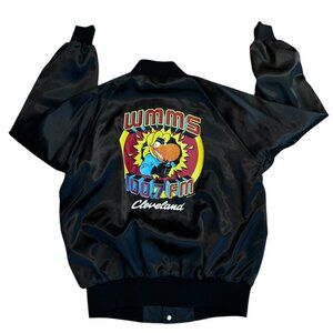 RARE Vtg 1985 WMMS 100.7 The Buzzard Radio DJ Promo Jacket Cleveland Ohio Mens L